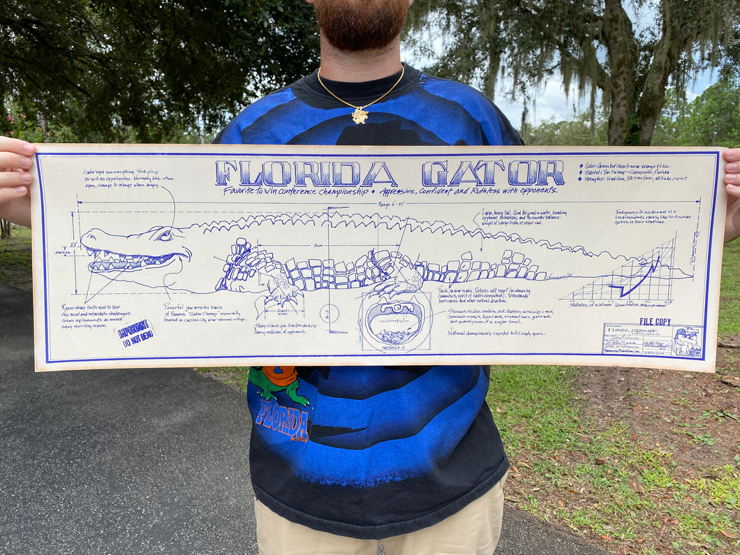 Vintage Florida Gators Blueprint Poster